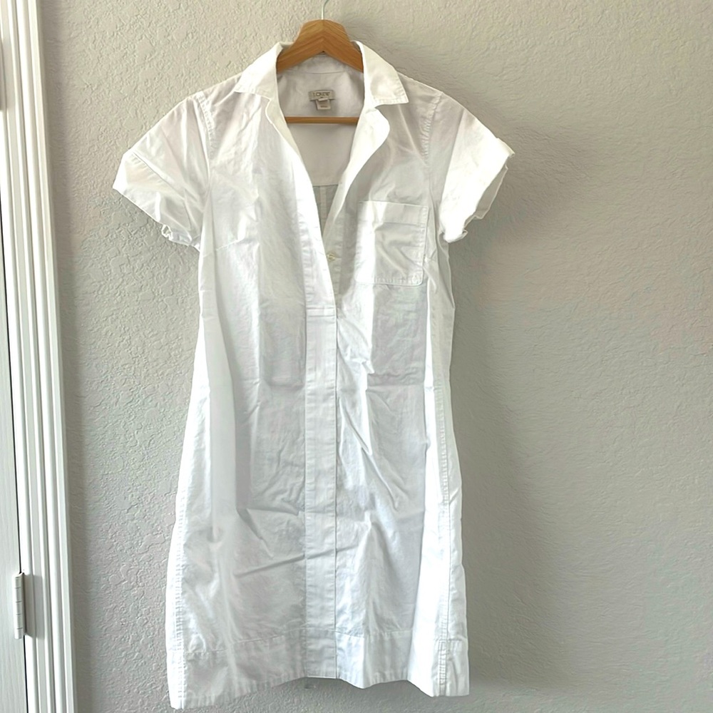 J. Crew White Cotton Shirtdress Sz XXS